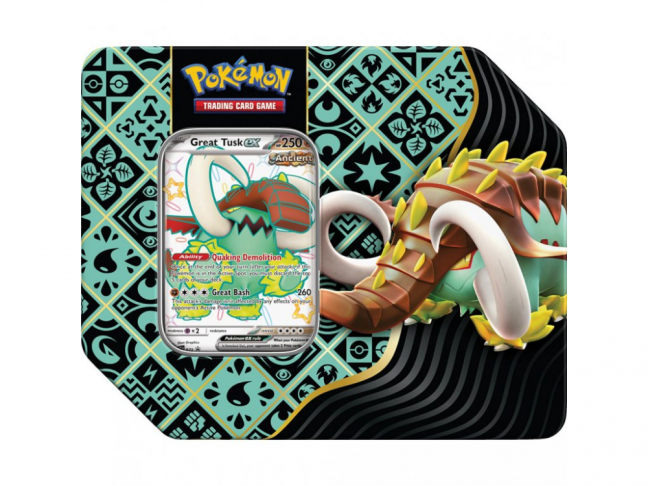 Pokémon TCG Pokémon TCG Paldean Fates Premium Tin - Varianta: Premium Tin Great Tusk ex