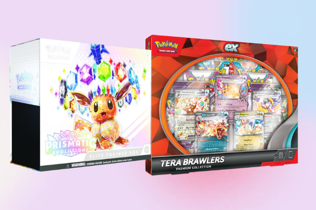 SADA  Pokémon TCG (SV8.5) Prismatic Evolutions Elite Trainer Box + Tera Brawlers Premium Collection