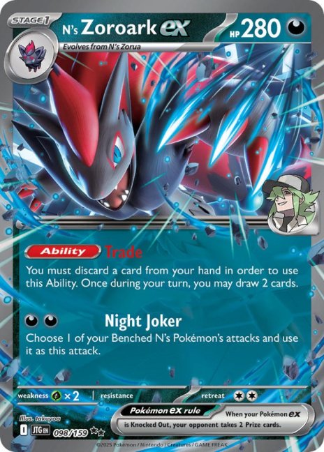 N's Zoroark ex (JTG 098) - Stav: Near Mint
