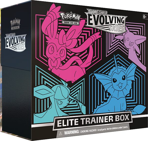 Pokémon TCG: Evolving Skies Elite Trainer Box (SEGV) - Stav balení: A- (Lehké poškození folie)