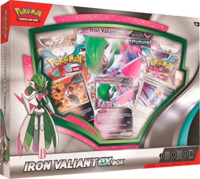 Pokémon TCG Scarlet & Violet ex Box Iron Valiant / Roaring Moon - Varianta: Iron Valiant ex Box