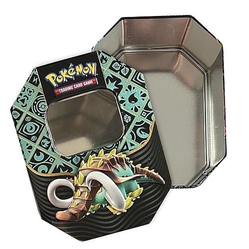Pokémon TCG Paldean Fates Tin - Prázdná plechovka - Varianta: Great Tusk ex