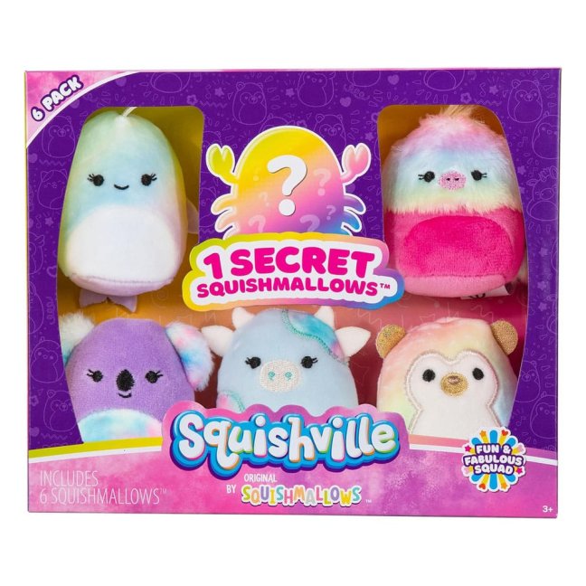 Squishville Mini Squishmallows Plush Figurky 6-Pack Fun & Fabulous Squad 5 cm